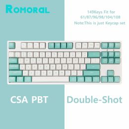 Accessories 149Keys PBT Double Shot Keycaps CSA Profile For Mx Switch GK68 Mechanical Keyboard ISO Layout 6.25U Space
