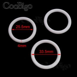 5pcs Plastic O Ring Circular Buckle Adjustable Garment Apparel Backpack Bag Belt Shoes Sewing DIY Craft Accessories Black 5-50mm