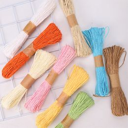 Chainho,Thin Paper Rope,Double-Strand,Diameter 1mm,10 Color Available,30 Yards,DIY Hand-Woven Flower,Packaging Material,SZ20