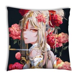 Genshin Impact Noelle Anime Pillowcase for Pillows Kawaii Aether Throw Pillow Cover Decorative Pillow for Bed Aesthetic 45x45 cm