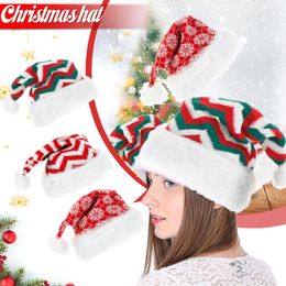 Christmas Chunky Christmas Plush Hat Santa Claus Warm Winter Gifts Increase Thicker Big Ball Cap Christmas Performance Props