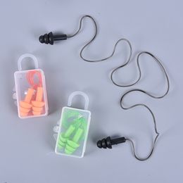 1 Pairs Soft Anti-Noise Ear Plug Waterproof Swimming Silicone Swim Earplugs For Adult Children Swimmers Diving With Rope