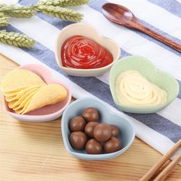 Wheat Multipurpose Seasoning Bowl Leaf Heart Shape Seasoning Bowl Small Plates For Appetisers Snack Dish Sauce Kitchen Dishes