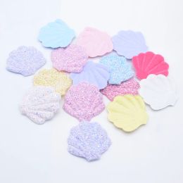 12Pcs Kawaii Glitter Shell Applique for DIY Clothes Hat Shoes Decor Patches Handmade Headwear Hair Clips Bow Accessories