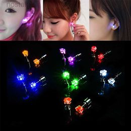 Led Rave Toy 8 Pairs LED Earrings Shiny Glowing Light Up Stud Earrings Ear Studs For Party Korean Of Flash Leds Ear Earrings Women Earrings 240410