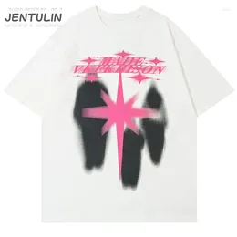 Men's T Shirts 2024 Goth Men Shirt Streetwear Star Shadow Graphic T-Shirt Hip Hop Oversized Harajuku Tshirt Cotton Fashion Korean Top Tee
