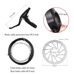 Bicycle Brake Set Mechanical Brake Mountain Bike Front Rear kit With 160mm Disc Rotors Built-in Brake Pad Cycling Double Brake