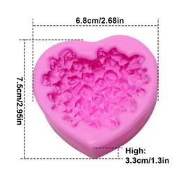 Lovely Heart Silicone Soap Mould Flower Rose Diy Form Fondant Soap Making 3d Handmade Decorating Mould Handmade Drop Glue Mould