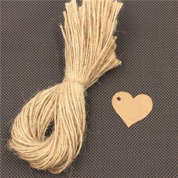 500Pcs/Lot Handmade With Love Paper Tag Packaging Label Thank You Kraft Paper Labels Clothing Hang Tags With 500Pcs Hemp Strings