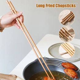 Chopsticks 5 Pairs Super Long Anti-scald Cooking Wooden Noodles Deep Fried Pot Japanese Tableware Kitchen Tools