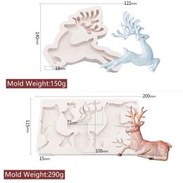 3D Christmas Deer Silicone Elk Head Cake Moulds For Baking Chocolate Fondant Mould Baking Decorating Tools Accessories M1131