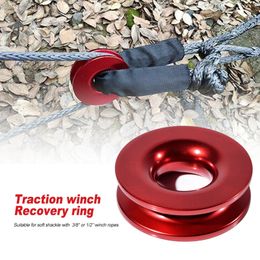 1 Pc Trailer Car Tow Rope Shackle Winch Snatch Recovery Ring Synthetic Soft Pull Rope Snatch-Ring Breaking Strength 41,000lbs