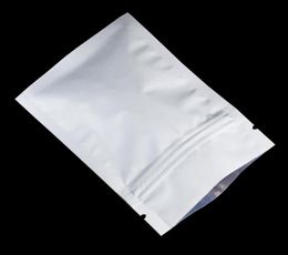 Matte White 200pcslot Aluminium Foil Food Smellproof Packing Bag Powder Candy Storage Bags with Zipper Zip Lock Mylar Pouches6401019