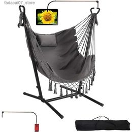 Hammocks Hanger with telephone stand including double hanging chairs Macrame Boho manual adjustable swing 400lbs capacity hangerQ