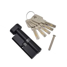 All Brass Black Cylinder Lock Door Window Security 70 80 90 100mm Cylinder Living Room Lock Handle Customized Brass Key