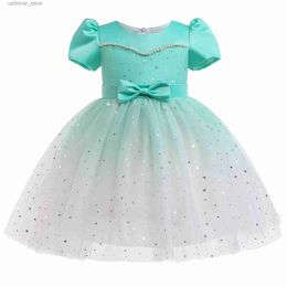 Girl's Dresses Girls Wedding Party Dresses For Kids Baby Elegant Tulle Fluffy Princess Tutu Vestidos 2 3 4 5 8 10Year Children Birthday Clothes L47