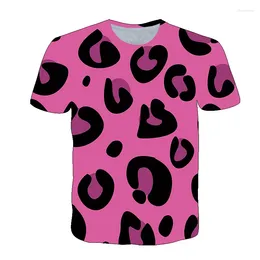 Men's T Shirts Summer 3D Printing Leopard Print O-Neck Short-Sleeved Sports Casual T-Shirt