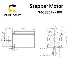 Cloudray Nema 34 Open Loop Stepper Motor Kit 8.5N.m 4.9A 112mm Stepper Motor High Torque CNC Engraving Milling Machine