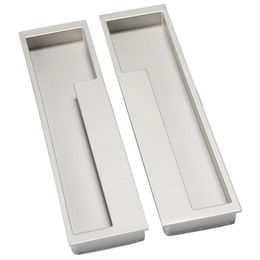 1 Pair Heavy Duty Recessed Flush Pull Finger Insert Door Handle for Sliding Door, Cupboard, Drawer, Cabinets