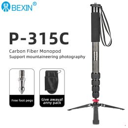 Monopods BEXIN P315C Carbon Fibre Camera Monopod Unipod Stick 5Section for Nikon Canon Sony Pentax Camcorder Video Stuido Photography