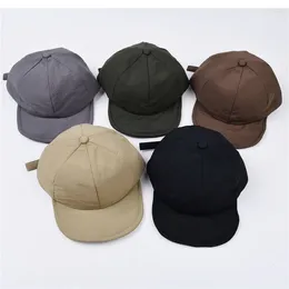 Ball Caps Solid Colour Adjustable Soft Top Short Brim Baseball Cap Cotton Dad Hat Korean Version For Men Snapback Hip Hop Hats