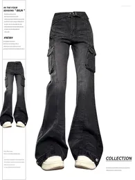 Women's Jeans Women Black Gothic Baggy Cargo Harajuku 90s Aesthetic Oversize Denim Trousers Y2k Jean Pants Vintage 2000s Trashy Clothes