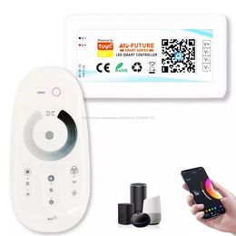 WiFi Smart Controller Tuya Alexa Google Home Voice DC5-24V Single Color Dimmer CCT RGB RGBW RGB CCT 5 in 1 LED Strip APP RF 2.4G