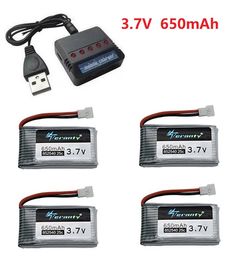 Teranty Power 3.7V 650mAh Li-po Battery And Charger For SYMA X5C X5C-1 X5 H5C X5SW 852540 3.7V Lipo Drone Rechargeable Battery