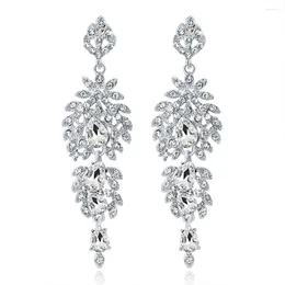 Dangle Earrings Bright Crystal Rhinestone Wedding Teardrop Earring For Brides Birdesmaids Party Jewellery Woman