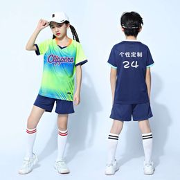 Soccer Sets/tracksuits Jersey Women's Printed Team Uniform Boys' Children's Summer Breathable Shirt Training Short Sleeve Match Set