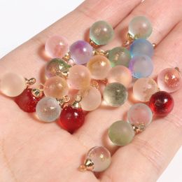 8 10 12mm Gradient Czech Lampwork Crystal Glass Round Beads Charms Pendant DIY Handmade jewelry making Necklaces accessories