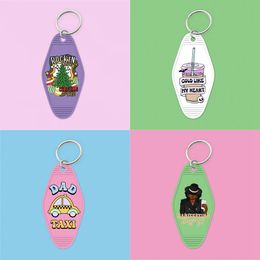 UV DTF Motel KeyChain Decals UV DTF Stickers Transfers Print Bundle For Hotel Key Chains Decoration Small Decals WaterProof Wrapping Stickers Custom