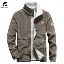 Men's Jackets Men Fleece Jacket Pockets Thicken Polar Cold-Proof Overcoat Plus Size Women Coat Winter Windbreaker For