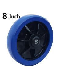 1 Pc 5 Inch Single Wheel Heavy Duty Rubber Caster Piece Wear Resistant Flat Driver Cart