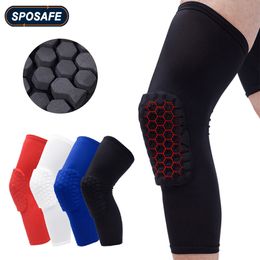 1Piece Sports Elastic Knee Pads Honeycomb Knee Brace Protective Gear Patella Foam Support Cycling Running Basketball Football