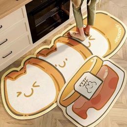 Carpets 2Pcs Diatomite Mat Kitchen Rug Non-slip Cartoon Long Carpet Super Absorbent Floor Mats Entrance Doormat For Living Room