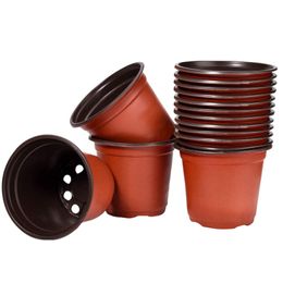 50 Pcs 7 inch Plastic Flower Seedlings Nursery Supplies Planter Pot/Pots Containers Seed Starting Pots Planting Pots