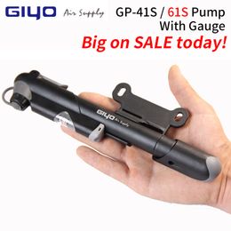 GIYO AV/FV Valve Bike Pump Adaptors MTB Road Bicycle Pump With Gauge Mini Cycling Pump Presta Schrader Tire Bicycle Air Inflator