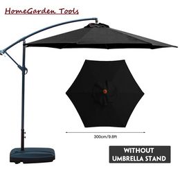 sun terrace Beach umbrella garden parasol Patio Dia 9.8ft Anti-UV Polyester Cloth Pool Easily Install Outdoor Furniture No Stand