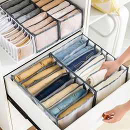 Compartment Storage Boxes Jeans Wardrobes Divider Boxes Stackable Pants Drawer Dividers Washable Home Storage Boxes