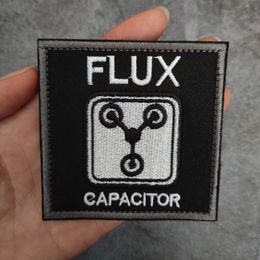 FLUX CAPACITOR BACK TO FUTURE TEE Embroidery Patches Tactical Badge For Clothes Backpack Vest Stickers DIY Applique