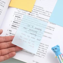 Waterproof PET Transparent Sticky Notes Memo Pad 50 Sheets Stickers Daily To Do List Note Paper for Office Kawaii Stationery