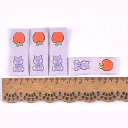 50Pcs Colourful Mixed Animal Fruit Embroidery Colth Labels Kid Garment Washable Care Tags Sewing Accessories Crafts DIY Supplies