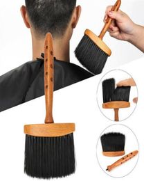 Wooden Handle Soft Neck Face Duster Brush Barber Hair Cleaning Hairbrush Dust Remover Salon Hairdressing Cutting Tool239L6151482