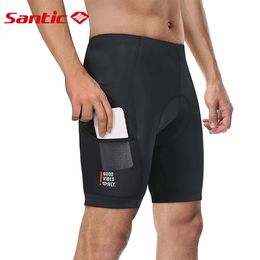 Santic Unisex Cycling Shorts 4D Pad Summer Cycle Tights Women Bicycle MTB Road Bike Trousers Reflective Black Shorts Asian Size