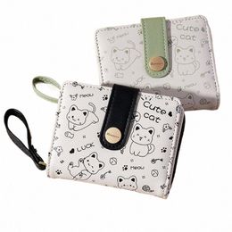 japanese Cute Carto Girls Wallet Short Student Card Holder Mey Bag with Zipper Wallet for Women Key Storage Purse Coin Purse H9CD#