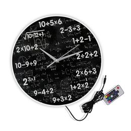 Math Class Black Chalkboard Silent Wall Clock Mathematics Classroom Wall Sign Math Equations Wall Watch Math Nerd Teacher Gift