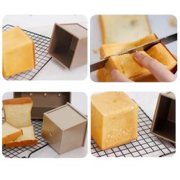 Non-Stick Bread Toast Mould with Sliding Lid Square Loaf Pan Household Kitchen Cake Bakeware Tools Pastry Making Mould