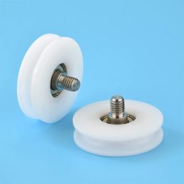 8*50*12mm M8*50*12mm M6*50*12mm M8 screw M6 thread U groove roller guide wheel, 50mm diameter, POM nylon, wide slot 7mm