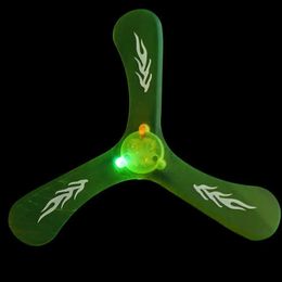 LED Flying Toys Interactive Game Returning Boomerang Childrens Gifts Thrower Toys 3 Leaves Boomerang LED Light Boomerang Flying Boomerang Toy 240410